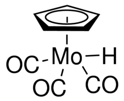 Cyclopentadienylmolybdenum tricarbonyl hydride - CAS:12176-06-6 - Cp2Mo2(CO)3H, (?5-C5H5)Mo(CO)3H, Tricarbonyl(cyclopentadienyl)hydridomolybdenum(I), Tricarbonyl(eta5-cyclopentadienyl)(hydro)molybdenum, Tricarbonyl-pi-cyclopentadienylhydromolybdenum